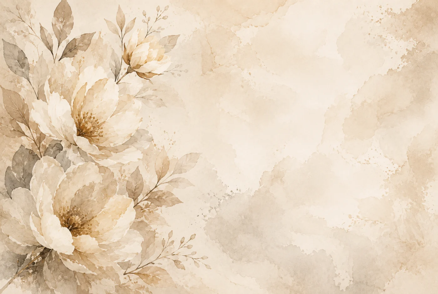 Tapeta Kremowe magnolie: magnolie, krem, beż, złocisty