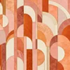 Tapeta Morelowe arkady: łuki i półkola, morelowy, koral, krem, pomarańcz