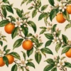 Tapeta Pomarańczowy sad: cytrusy, pomarańcz, zieleń, krem