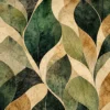 Tapeta Zielone sploty: botaniczne formy, zieleń, oliwka, złocisty, krem